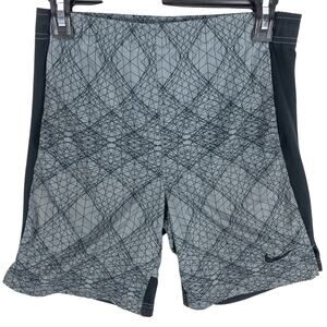 Nike Jogging Dri-Fit Shorts Men's Medium Gray Black Elastic Waist Drawstring